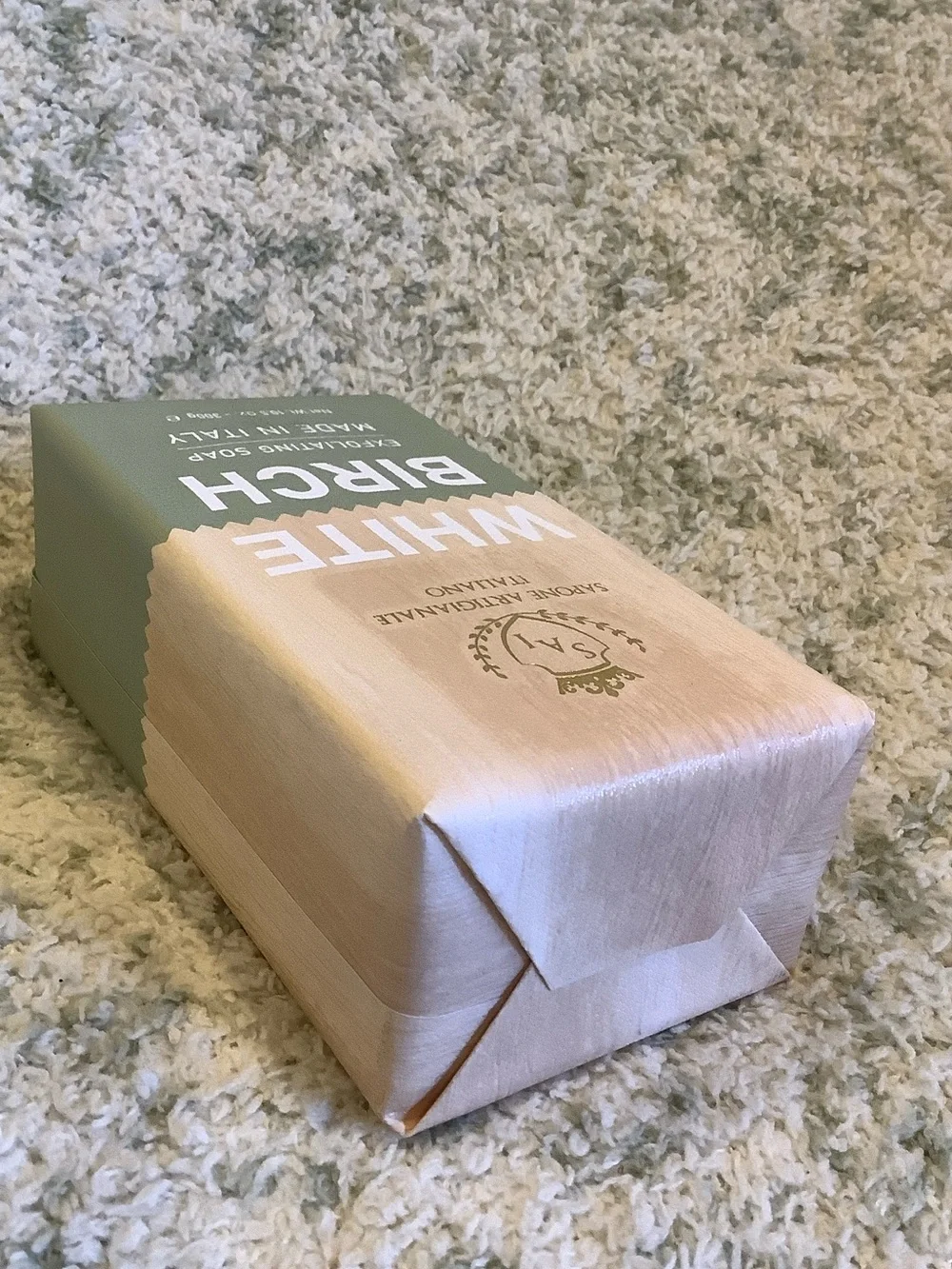 White Birch Scented Exfoliating Soap Sapone Artigianale Italiano 10.5 oz NWT